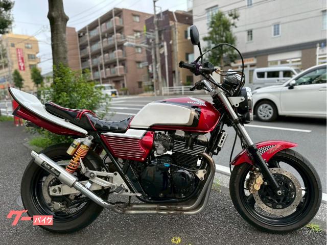 ＸＪＲ４００　赤／白　ＣＢＸ２型外装　ＢＥＥＴ　ＣＢＸハンドル　プリティマフラー４−２−１　タックロールシート