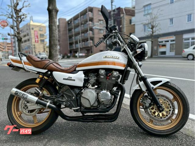 ＺＥＰＨＹＲ４００　ホワイトタイガー　イーレス管　ＬＥＤ仕様　ブラウンシート　ゴールドホイール