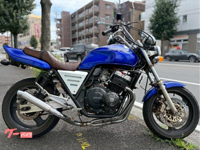 ＣＢ４００Ｓｕｐｅｒ　Ｆｏｕｒ　ブルー　４−２−１マフラー　イエローレンズ　ブラウンタックロールシート　ＢＥＥＴカバー