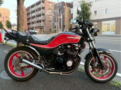カワサキ　ＧＰＺ４００Ｆ　ブラック／レッド　メッキ集合管　タックロールシート　ハネテール　ヨーロピアンウィンカー