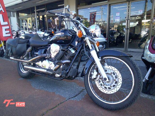 ドラッグスター２５０　スラッシュカットマフラー　ロングシーシーバー　サイドバック　ブラック