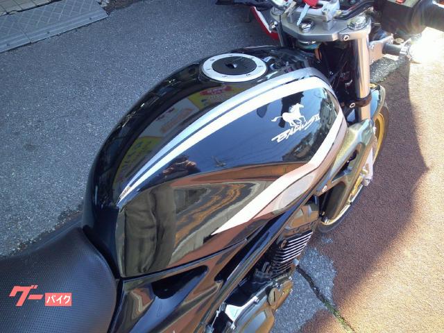 NO.5731　バリオス（ＢＡＬＩＵＳ）水冷４サイクル４気筒エンジン　ブラック＆シルバーライン　☆彡 カワサキ BALIUS 水冷4サイクル4気筒エンジン ブラック