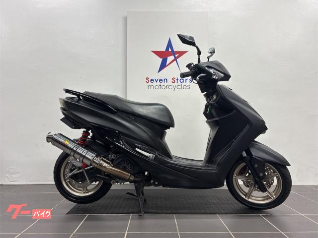 シグナスＸ　ＳＲ　カスタムマフラー　デイトナ製ＵＳＢ電源２ポート　前後ディスクブレーキ　ガソリン残量メーター付き　赤サス