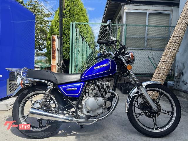 スズキ ＧＮ１２５Ｈ タイヤ新品 ローダウンブルー キャリア付き｜モト