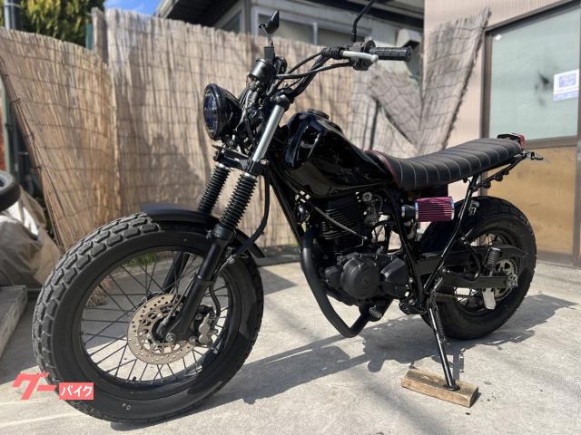 TW225  2オーナー　実走行約8500km  スカチューン　自賠令和7年9月 ヤマハ TW225E ブラックショート LED仕様 セル始動スカ