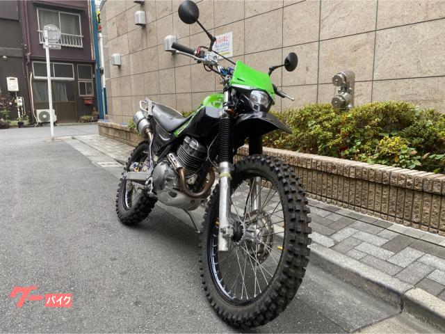 カワサキ スーパーシェルパ ライムグリーン 社外マフラー キャブレター