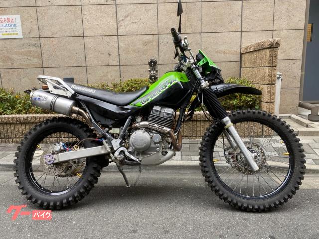 シェルパ250（ライムグリーン） カワサキ スーパーシェルパ ライムグリーン 社外マフラー キャブレター