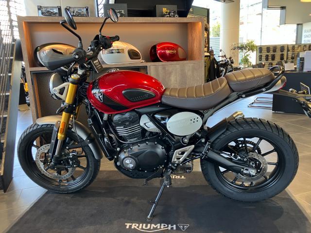 スクランブラー400X 赤 グラブレール ハンドガード ハンドルバーパッド ニーパッド
