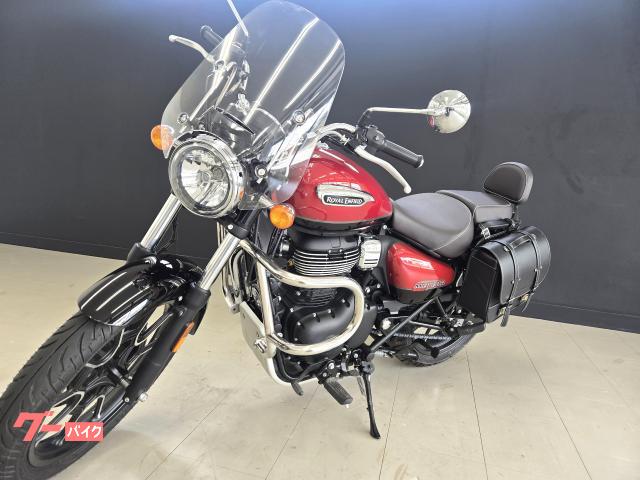 メテオ３５０　スーパーノヴァ　レッド　トリッパーナビ付き　エンジンガード　　サイドバック付き　大型スクリーン　バックレスト付き