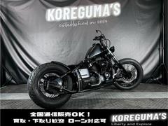 ヤマハ　ドラッグスター４００　ボバーカスタム　フリスコ　ショート管マフラー　オールブラック　Ｔ＆Ｆガレージパーツ