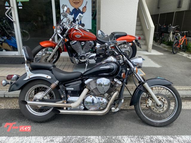 ドラッグスター２５０　ブラック　ＶＧ０２Ｊ　２００１年式　ドラッグパイプマフラー　タンデムバックレスト