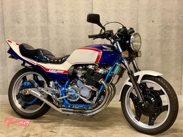 ＣＢＸ４００Ｆ　青白１型カラー　オイルクーラー　ＢＥＥＴ　タックロールシート　羽テール　４−２−１マフラー