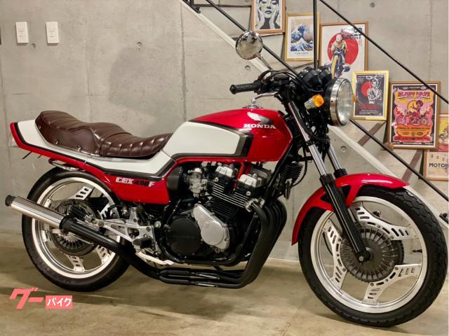 ＣＢＸ４００Ｆ　赤白２型カラー　ＮＥＷ４−２−１マフラー　ＮＥＷタックロールシート　Ｒフェンダーレス