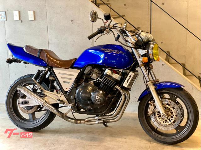 ＣＢ４００Ｓｕｐｅｒ　Ｆｏｕｒ　ブルー　４−２−１マフラー　イエローレンズ　ブラウンタックロールシート　ＢＥＥＴカバー