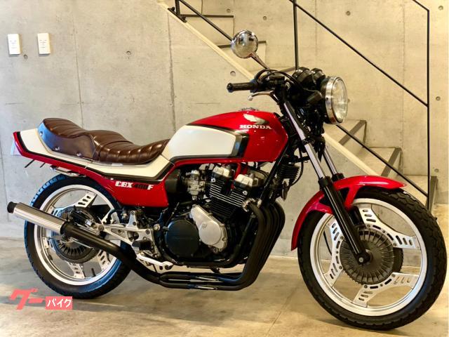 ＣＢＸ４００Ｆ　赤白２型カラー　ＮＥＷ４−２−１マフラー　ＮＥＷタックロールシート　Ｒフェンダーレス