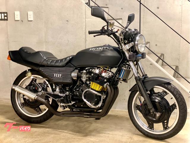 ＣＢＸ４００Ｆ　マットブラックダブルインボード　４−２−１マフラー　オイルクーラー　タックロールシート　アルフィン　ＢＥＥＴ