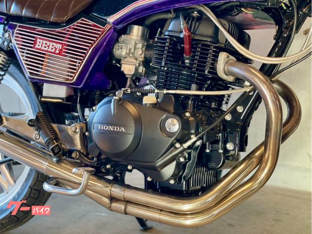 NO.5622　ＣＢ４００Ｓｕｐｅｒ　Ｆｏｕｒ　水冷４サイクル４気筒エンジン　ＥＴＣ付き　ＲＰＭ集合マフラー　タックロールシート　アップハンドル　レッド　☆彡 ホンダ CB400N パープルレッド UPハンドル クロス集合管