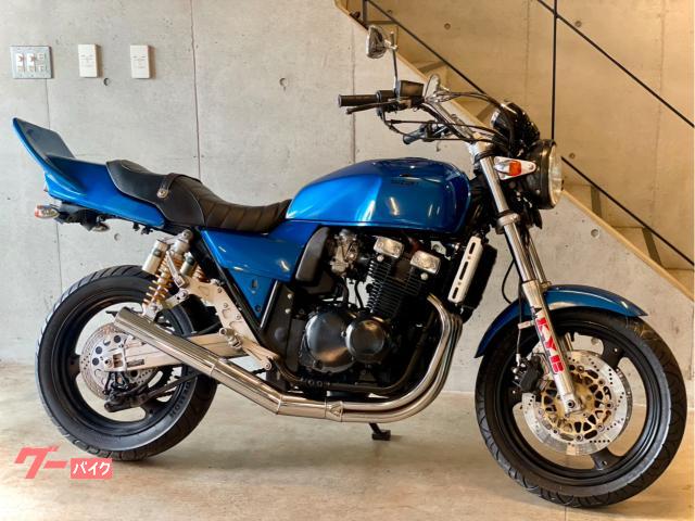 ＧＳＸ４００インパルス　ブルー　アップハンドル　メッキ集合管　バックステップ　タックロールシート　羽テール