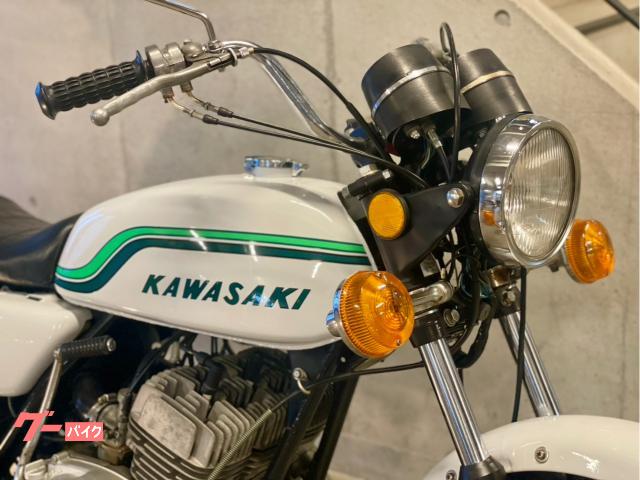カワサキ 350SS マッハ2 白緑レインボー NEWペイント 初期型