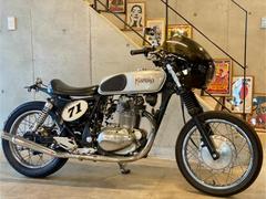 カワサキ　エストレヤカスタム　シルバー　ノートンカスタム　ビキニカウル　バックステップ　トランペットマフラー　シングルシート