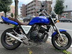 ホンダ　ＣＢ４００Ｓｕｐｅｒ　Ｆｏｕｒ　ブルー　４−２−１マフラー　イエローレンズ　ブラウンタックロールシート　ＢＥＥＴカバー