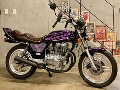 ホンダ　ＣＢ４００Ｎ　ブラックパープルフレア　ＵＰハンドル　オバ吸メガホン　アルフィン　羽テール　タックロールシート