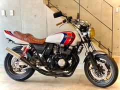 ヤマハ　ＸＪＲ４００Ｒ　ＹＳＰカラー　イエローレンズ　アップハンドル　ブラウンタックロールシート　４−２−１−マフラー