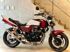 ヤマハ　ＸＪＲ４００　赤／白　ＣＢＸ２型外装　ＢＥＥＴ　ＣＢＸハンドル　プリティマフラー４−２−１　タックロールシート