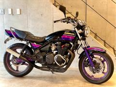 カワサキ　ＺＥＰＨＹＲ４００　ブラックパープル　アップハンドル　４−２−１マフラー　タックロールシート　タンデムバー　エンジンガード