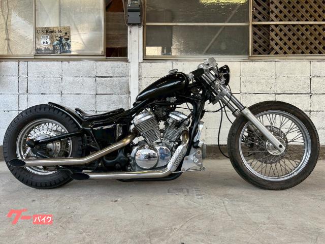 スティード４００　フルカスタム　ドラッグスタイル　スラッシュカットマフラー　カスタムペイント　チョッパー