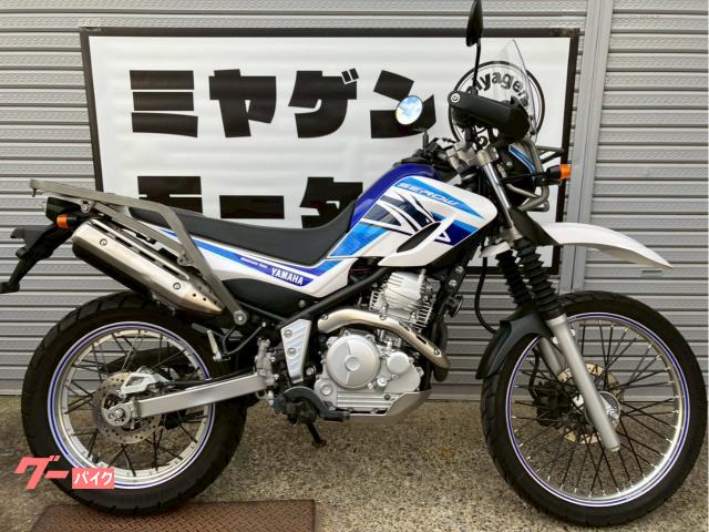 セロー２５０　ＤＧ３１Ｊ　２０１８年式　ツーリングセロー仕様　社外フロントスクリーン　マルチバー　ナックルガード　青／白