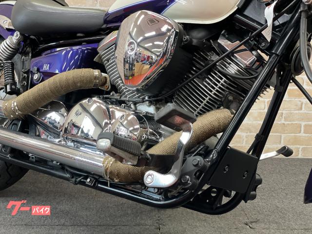 酷い削れ無ドラッグスター250スラッシュカットマフラー/ドラッグパイプVG02Jインナーサイレンサー.