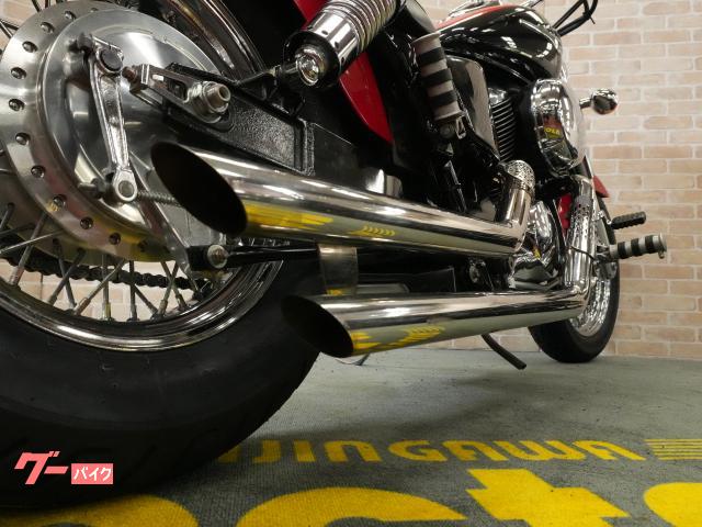 ホンダ シャドウ400 スラッシュカットマフラー カスタムシート 