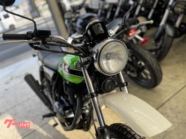 カワサキ 250TR ライムグリーン リアキャリア ハンドルブレース