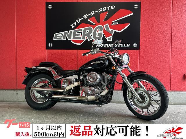 ドラッグスター４００　スラッシュカットマフラー　サイドバックサポート　スマホホルダー　キャブレター車両