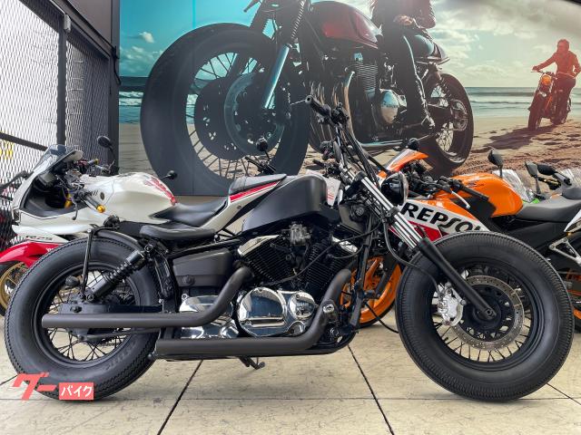 ドラッグスター250 マットブラック ロボハン スポタン カスタムマフラー カスタムシート