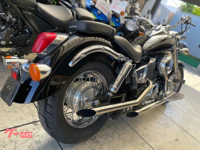 ホンダ シャドウ400 ブラック スラッシュカットマフラー
