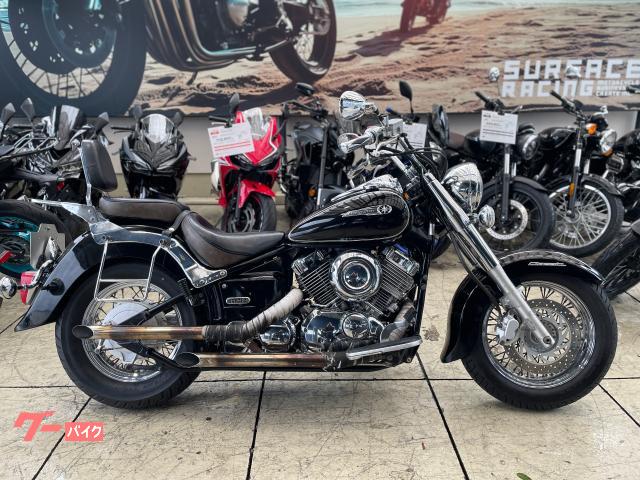 ドラッグスター４００クラシック　ＶＨ０２Ｊ　インジェクションモデル　スラッシュカットマフラー　タンデムバックレスト　赤キー付属