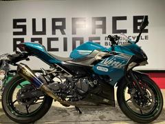 カワサキ　Ｎｉｎｊａ　４００　ライトブルー　ＥＴＣ　Ｒ’ｓＧＥＡＲマフラー　ＮＩＴＲＯＮリアサスペンション　純正スペアキー付属