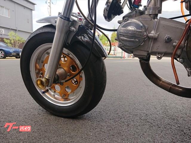 ラ*タ様 ホンダ モンキー中古 タケガワ Fディスク キャリパー Rサス青 Bマ SP武川(SPタケガワ) フロントディスクブレーキKIT (8インチ