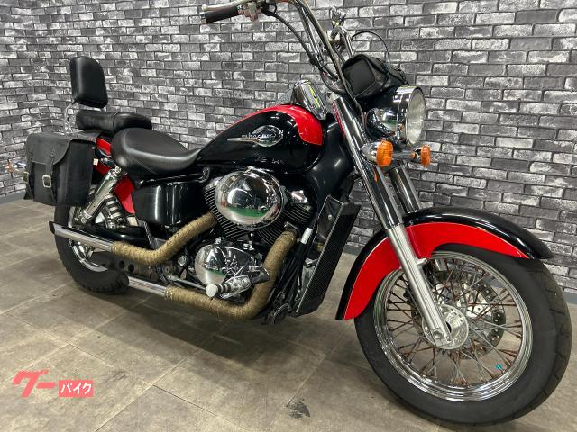 ホンダ シャドウ400 スラッシュカットマフラー バックレスト サイド