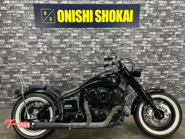 ドラッグスター４００クラシック　社外マフラー　ＣＣバー　ホワイトリボン