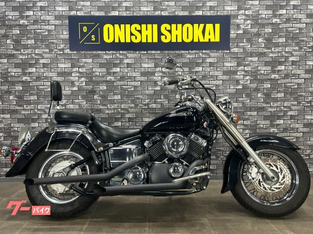 ドラッグスター４００クラシック　スラッシュカットマフラー　サイドバックステー　バックレスト
