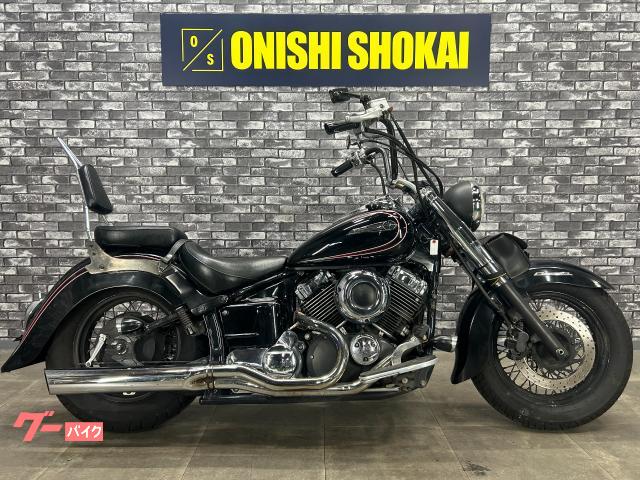 ドラッグスター４００クラシック　スラッシュカットマフラー　アップハンドル　バックレスト