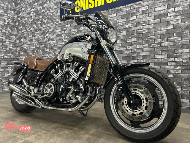 v-max1200 スラッシュカット4本出しコブラマフラー　美品　凹みなし ヤマハ VMAX スラッシュカットマフラー エンジンガード｜大西商会