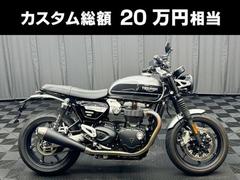 ＴＲＩＵＭＰＨ　スピードツイン　シルバーアイス／ストームグレー　純正ヒートグリップ　ＥＴＣ２．０　エンジンプロテクターキット他