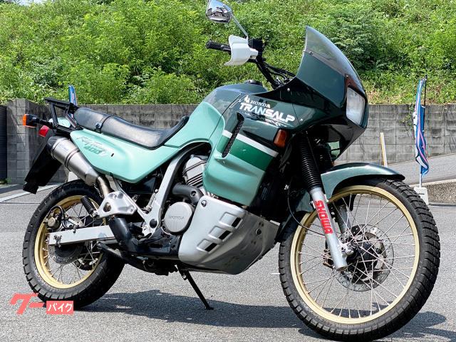 トランザルプ４００Ｖ　ＬｅｏＶｉｎｃｅ製スリップオンマフラー・社外ミラー装備　５３３９