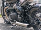 ボンネビル ボバー ジェットブラック 正規ディーラー中古車 ETC2．0 シートブラウン グリップヒーター フォワードステップ
