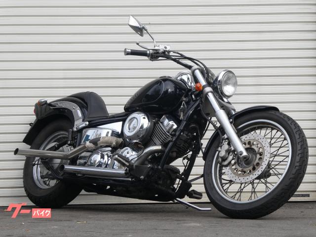 ドラッグスター４００　スラッシュカットマフラー　レイクステム　ロー＆ロング　一か月保証　新規車検二年付