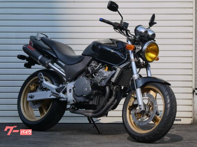 HORNET 社外マフラー 燃料計付き 黄色サス、黄色プラグコード 一か月保証